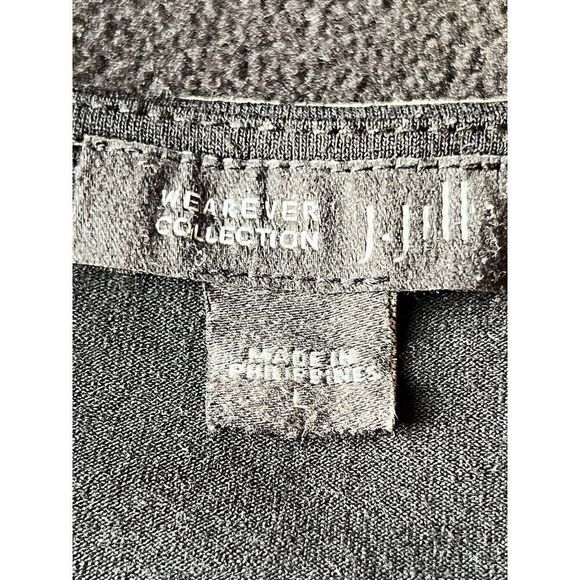 J. Jill Wearever Collection Black White Open Front Stretchy Cardigan L.      M1 - Picture 4 of 5
